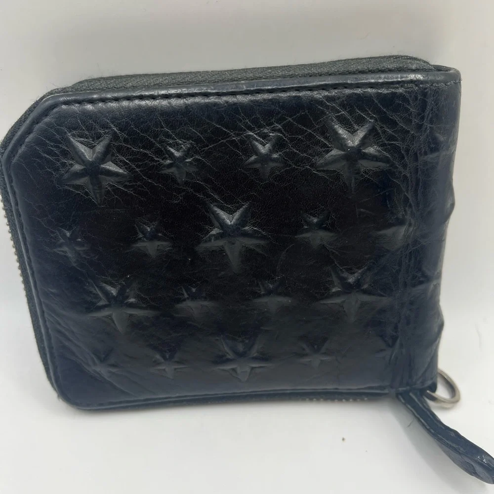 JIMMY CHOO Bi-fold Wallet Black Men'Authentic D:0.79” H:4.33” W:4.53” 5978